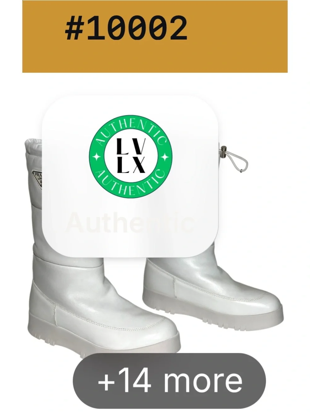 Prada White Leather Quilted Platform Moon Boots Weiss size 40 US 10 Puffer Snow